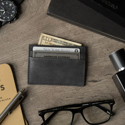 Leather Card Holder | Black Matte