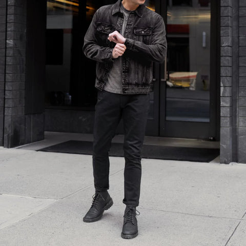 Denim Trucker Jacket | Faded Black