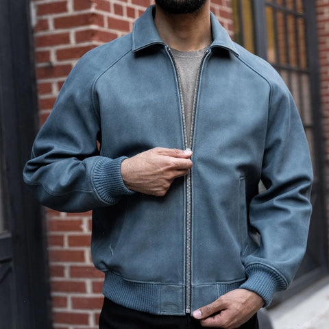 Major League Jacket | Blue Textured