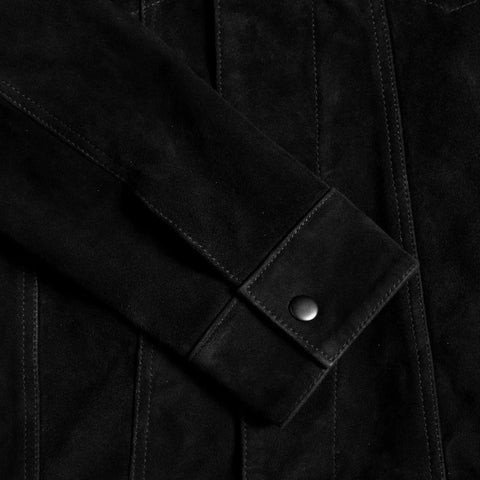 Suede Trucker Jacket | Black