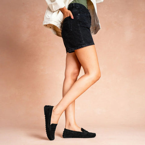 Driving Loafer | Black Suede