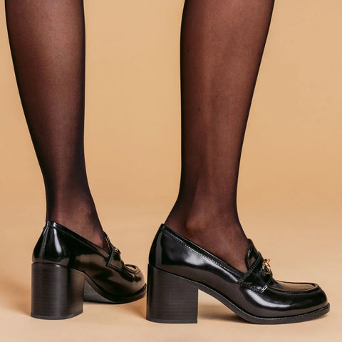 High Heel Penny | Black & Gold