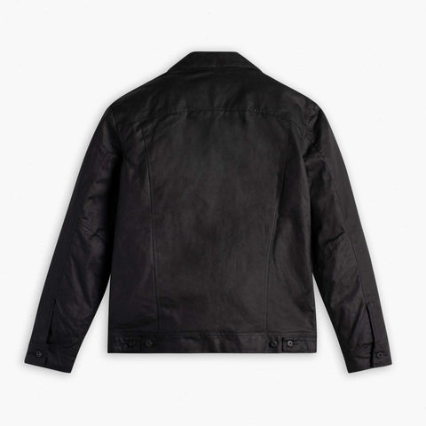 Waxed Trucker Jacket | Black