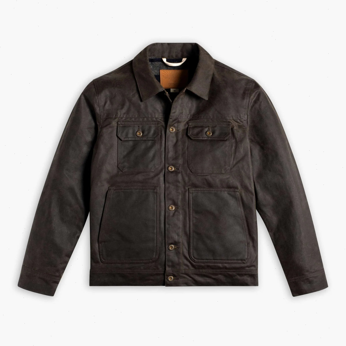 Waxed Trucker Jacket | Dark Olive